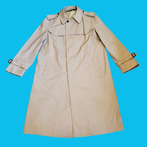 Men's Vintage London Fog Tan Trench Coat - Picture 1 of 7